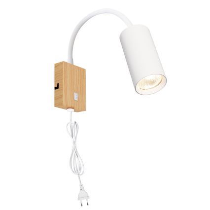 Brilagi - Lampada da parete flessibile SELE 1xGU10/30W/230V bianco/decor rovere