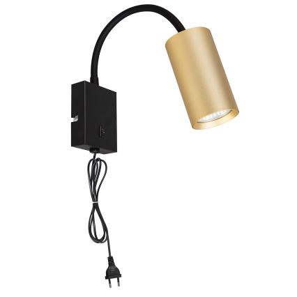 Brilagi - Lampada da parete flessibile con interruttore SELE 1xGU10/30W/230V nero/oro