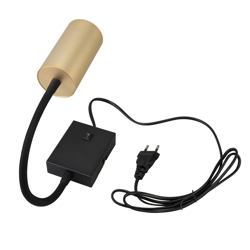 Brilagi - Lampada da parete flessibile con interruttore SELE 1xGU10/30W/230V nero/oro