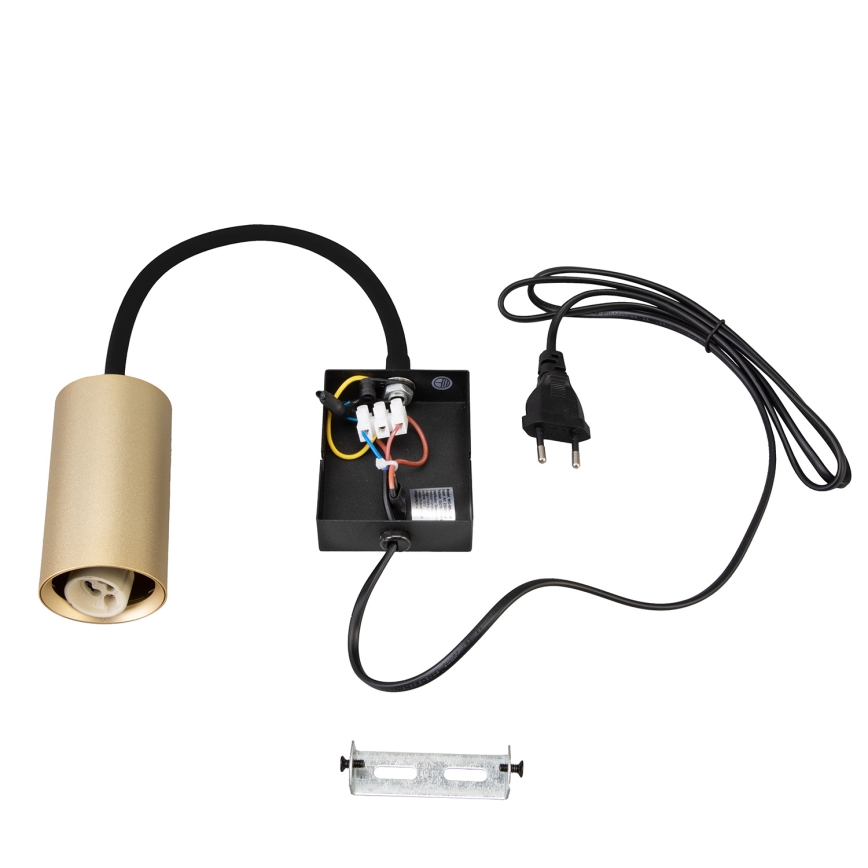 Brilagi - Lampada da parete flessibile con interruttore SELE 1xGU10/30W/230V nero/oro