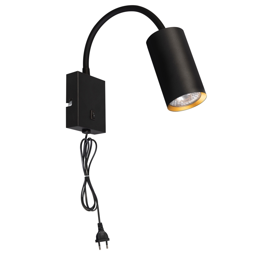 Brilagi - Lampada da parete flessibile con interruttore SELE 1xGU10/30W/230V nero/oro