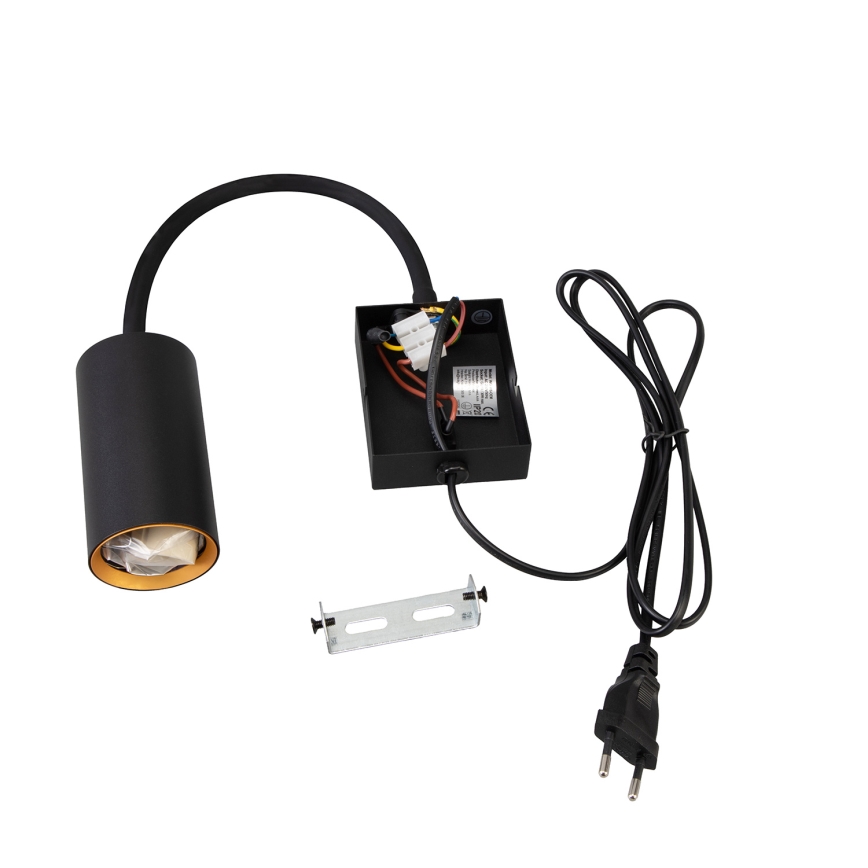 Brilagi - Lampada da parete flessibile con interruttore SELE 1xGU10/30W/230V nero/oro