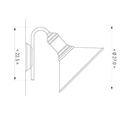 BRILAGI - Lampada da parete FORGE 1xE27/60W/230V nera