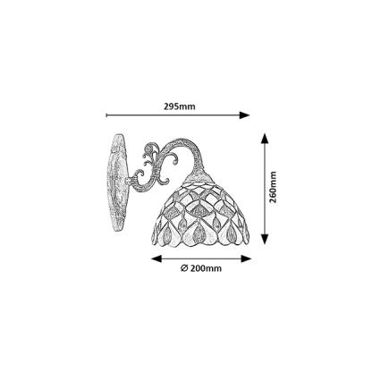 Brilagi - Lampada da parete in stile Tiffany MARGARET 1xE27/40W/230V