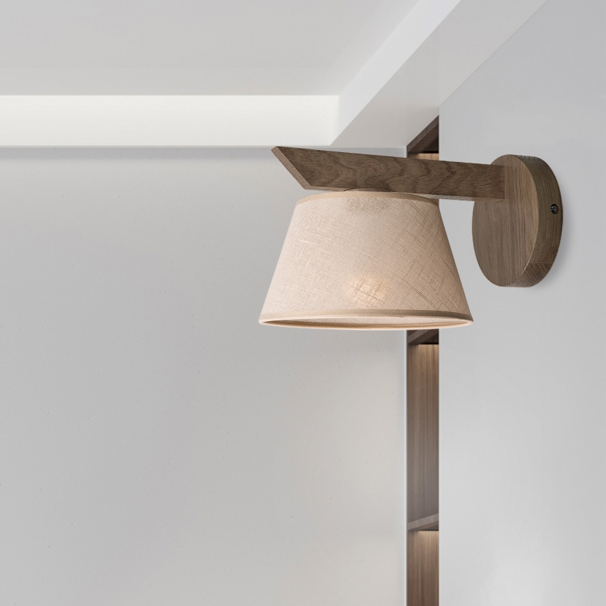 Brilagi - LED Lampada da parete ANTHONY 1xE14/40W/230V rovere noce/beige