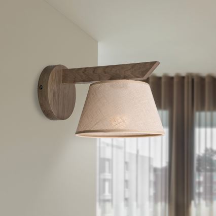 Brilagi - LED Lampada da parete ANTHONY 1xE14/40W/230V rovere noce/beige