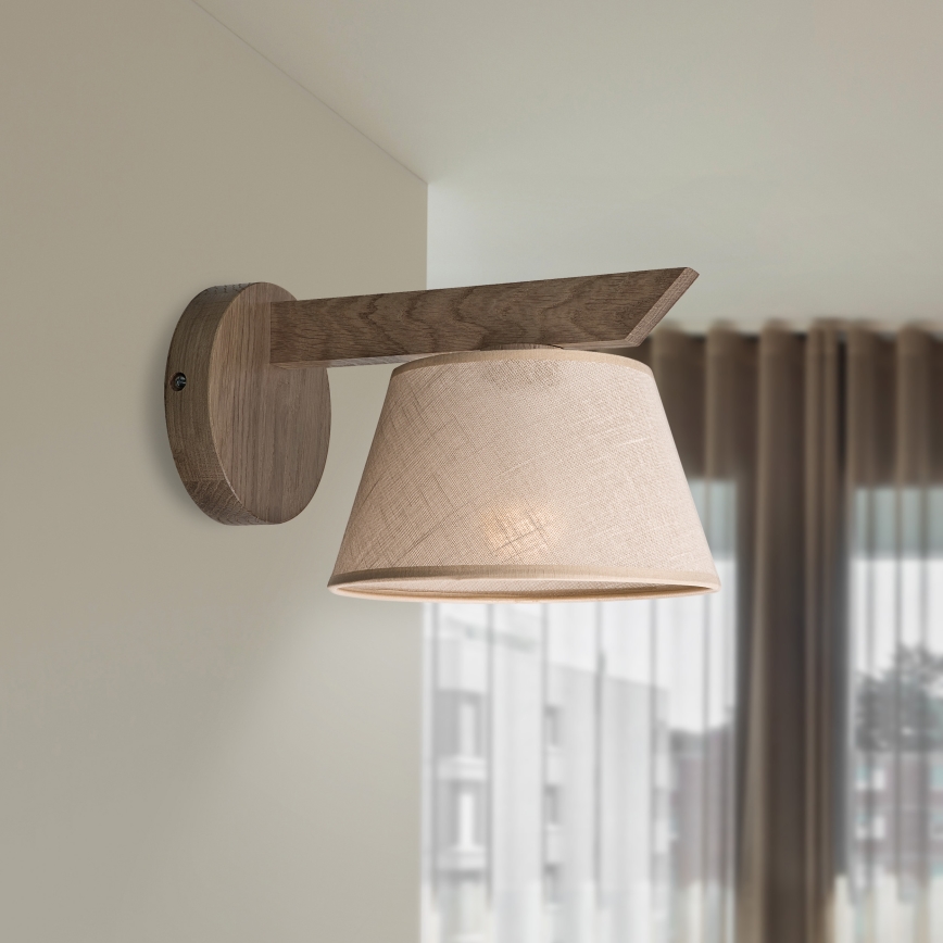 Brilagi - LED Lampada da parete ANTHONY 1xE14/40W/230V rovere noce/beige
