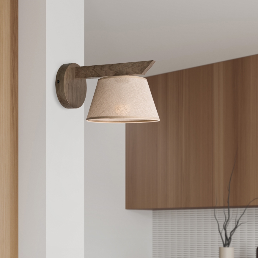 Brilagi - LED Lampada da parete ANTHONY 1xE14/40W/230V rovere noce/beige