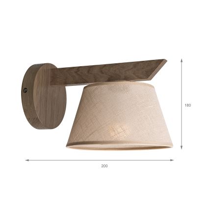 Brilagi - LED Lampada da parete ANTHONY 1xE14/40W/230V rovere noce/beige