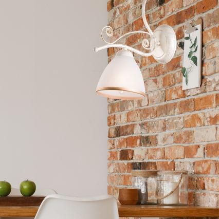 Brilagi - Lampada da parete LED ANTICO 1xE27/60W/230V 3000K bianco patinato