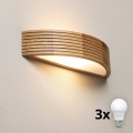 Brilagi - Lampada da parete LED CARVALHO MODERN 3xE27/60W/230V rovere