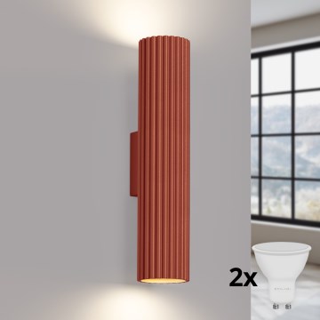 BRILAGI - Lampada da parete LED CRESTO 2xGU10/10W/230V 30 cm arancione