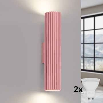 Brilagi - Lampada da parete LED CRESTO 2xGU10/10W/230V 30 cm rosa