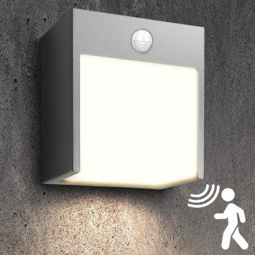 Brilagi - Lampada da parete LED da esterno con sensore TERNI LED/12W/230V grigio IP44