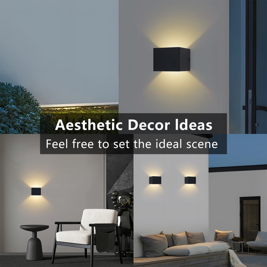 Brilagi - Lampada da parete LED da esterno DONNANI LED/5W/230V, nero, IP44