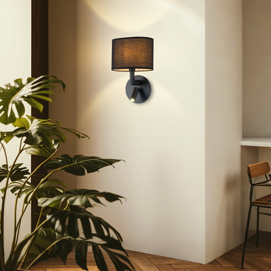 Brilagi - Lampada da parete LED DAYA 1xE14/40W/230V + LED/3W nero