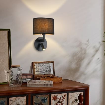 Brilagi - Lampada da parete LED DAYA 1xE14/40W/230V + LED/3W nero