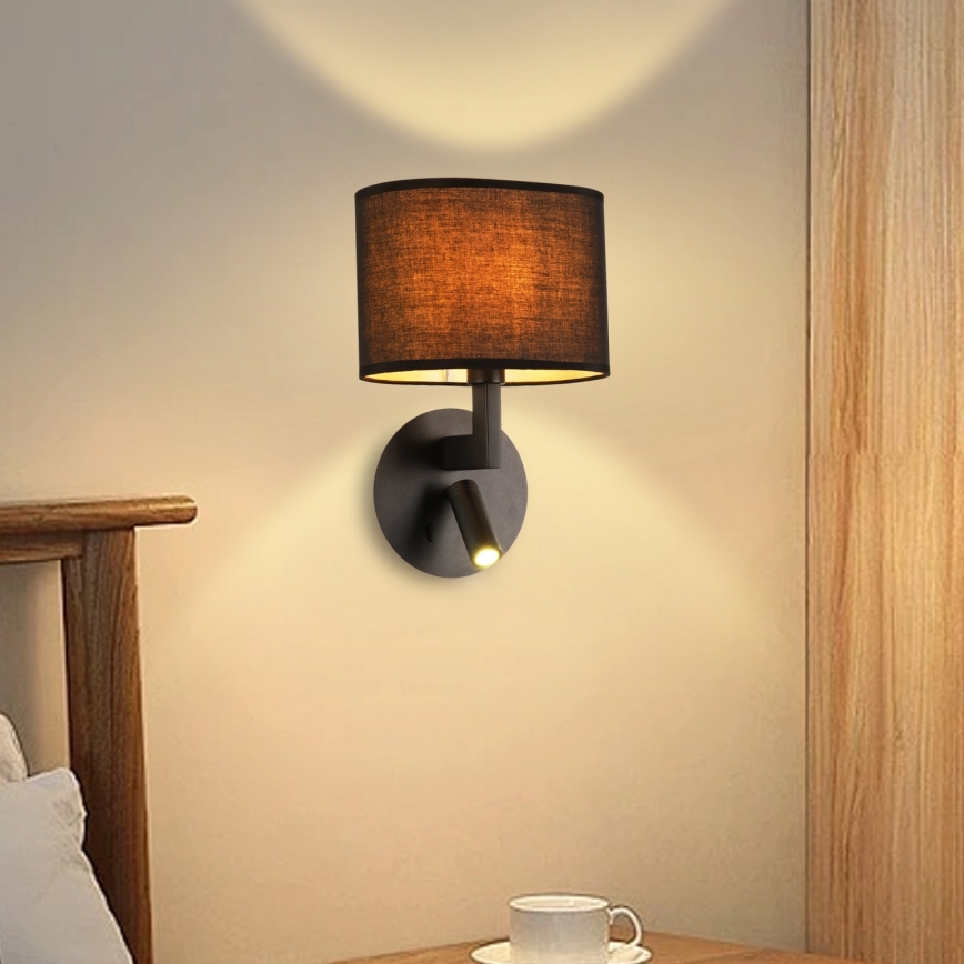 Brilagi - Lampada da parete LED DAYA 1xE14/40W/230V + LED/3W nero