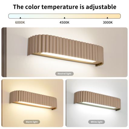 BRILAGI - Lampada da parete dimmerabile a LED FALCON MODERN LED/14W/230V 3000-6000K 40 cm beige + telecomando