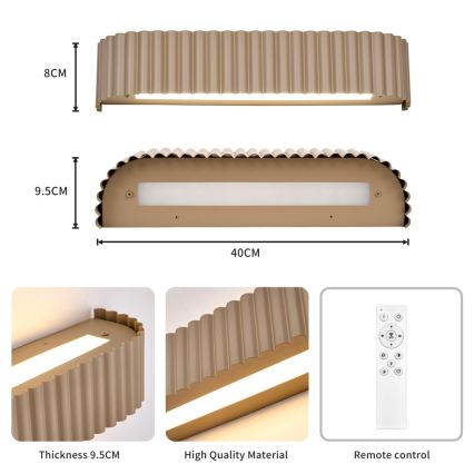 BRILAGI - Lampada da parete dimmerabile a LED FALCON MODERN LED/14W/230V 3000-6000K 40 cm beige + telecomando