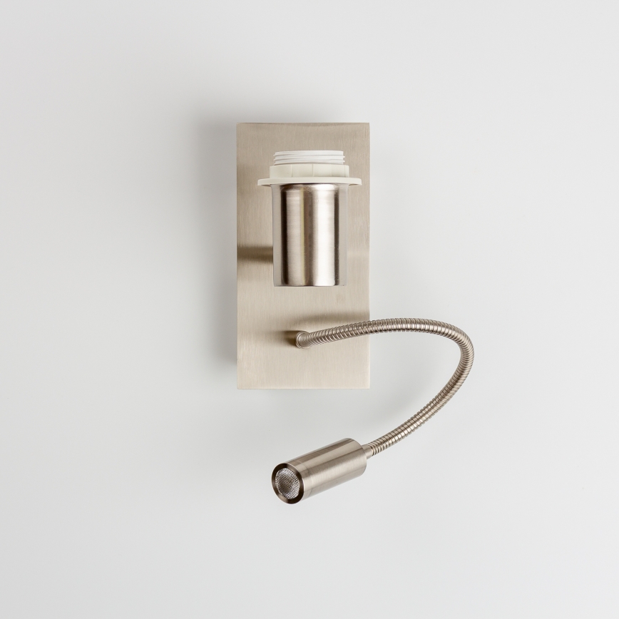 Brilagi - Applique flessibile LED NUBILA 1xE27/25W/230V + LED/3W cromo opaco/grigio chiaro