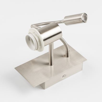 Brilagi - Applique flessibile LED NUBILA 1xE27/25W/230V + LED/3W cromo opaco/grigio chiaro