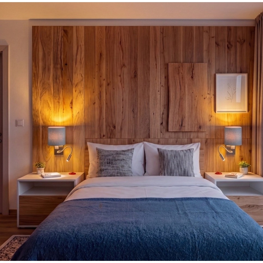 Brilagi - Lampada da parete LED flessibile NUBILA 1xE27/25W/230V + LED/3W ottone/grigio chiaro