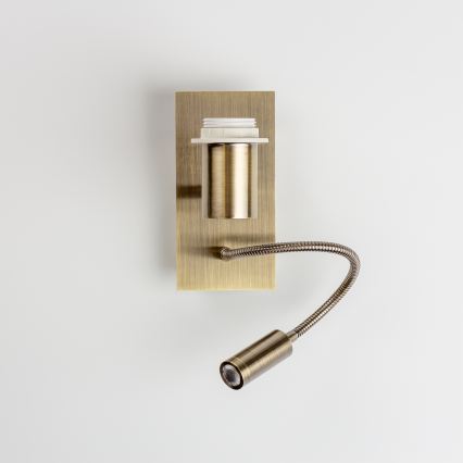 Brilagi - Lampada da parete LED flessibile NUBILA 1xE27/25W/230V + LED/3W ottone/grigio chiaro