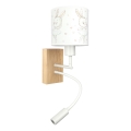 Brilagi - Lampada da parete LED flessibile per bambini BOBO WOOD 1xE27/25W/230V + LED/3W rovere/bianco/coniglietti