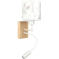 Brilagi - Lampada da parete LED flessibile per bambini BOBO WOOD 1xE27/25W/230V + LED/3W rovere/bianco/coniglietti