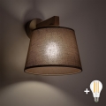 BRILAGI - Lampada da parete LED LATTE SABIA 1xE27/15W/230V pino/marrone