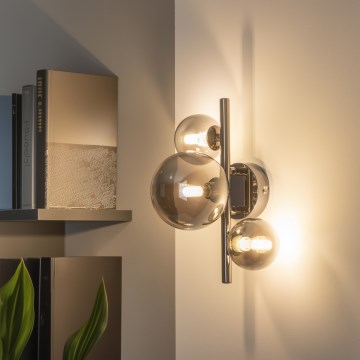 Brilagi - Lampada da parete LED MILLA 3xG9/3W/230V nero cromato/fumé