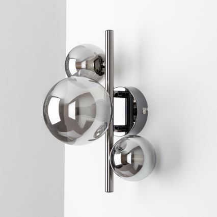 Brilagi - Lampada da parete LED MILLA 3xG9/3W/230V nero cromato/fumé