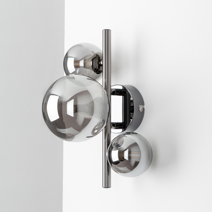 Brilagi - Lampada da parete LED MILLA 3xG9/3W/230V nero cromato/fumé