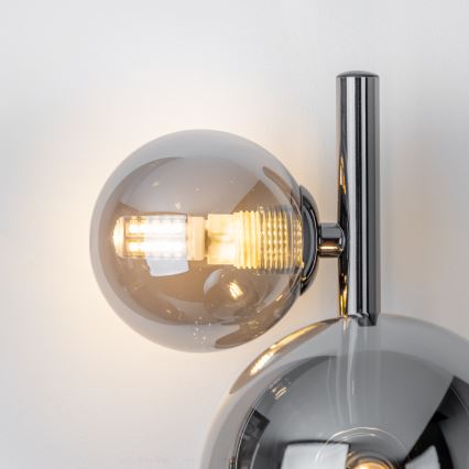 Brilagi - Lampada da parete LED MILLA 3xG9/3W/230V nero cromato/fumé