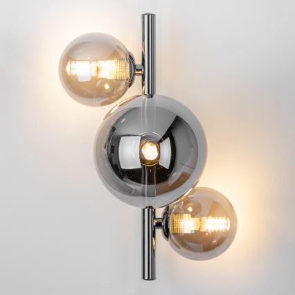 Brilagi - Lampada da parete LED MILLA 3xG9/3W/230V nero cromato/fumé