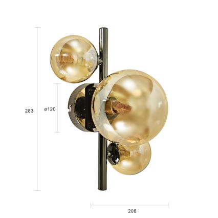 Brilagi - Lampada da parete LED MILLA 3xG9/3W/230V nero cromato/oro