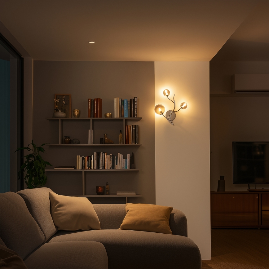 Brilagi - Lampada da parete LED MISTEL 3xG9/3W/230V cromo nero/fumé