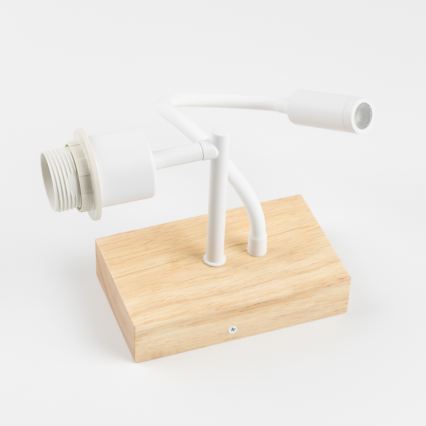 Brilagi - Lampada da parete flessibile a LED NUBILA WOOD 1xE27/25W/230V + LED/3W rovere/bianco/arancione