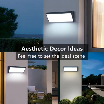 Brilagi - Lampada da parete esterna a LED con sensore TRIANGLE LED/42W/230V nera IP65