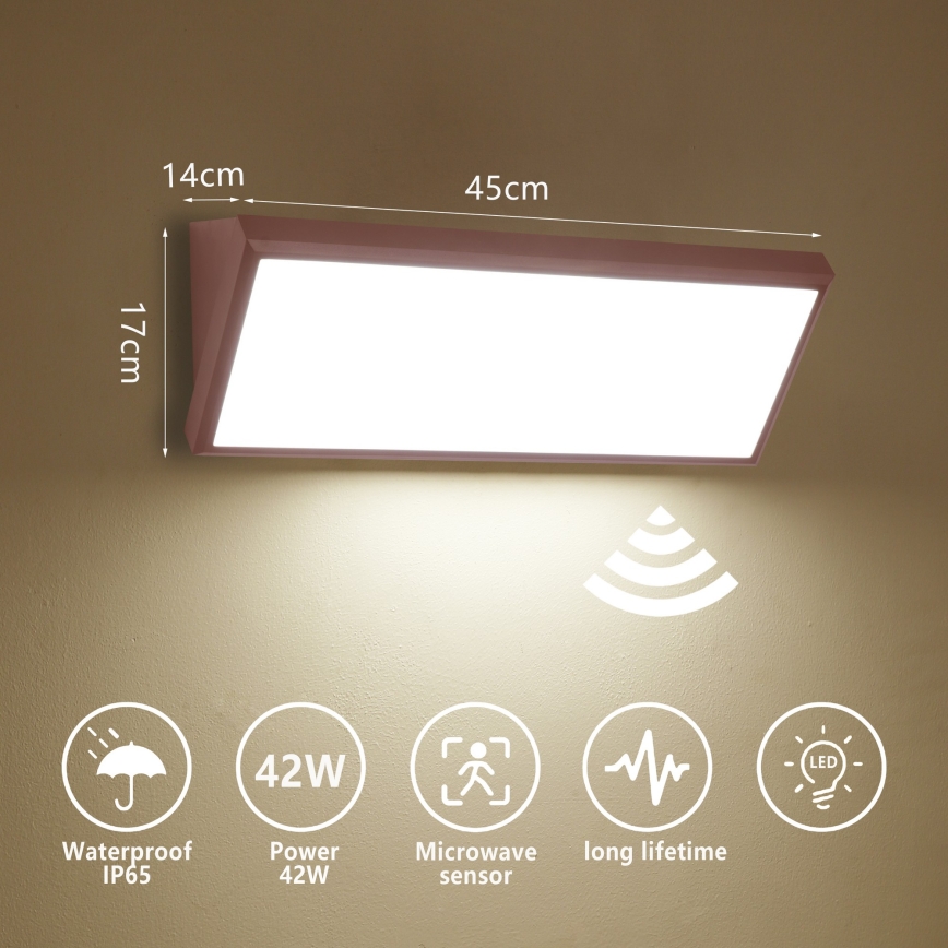Brilagi - Applique LED da esterno con sensore TRIANGLE LED/42W/230V, 45 cm, marrone, IP65