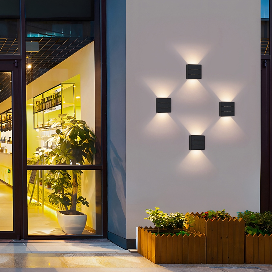 Brilagi - Lampada da parete LED per esterni DOUBLERAY LINE LED/6W/230V nero IP54