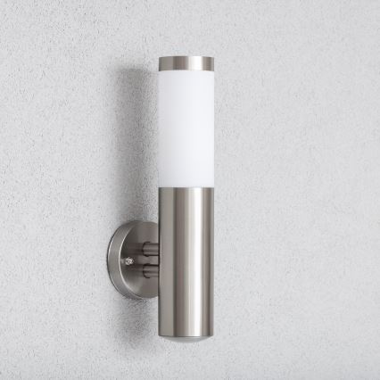 BRILAGI - Lampada da parete LED per esterni ELIA 1xE27/7W/230V 4000K IP44 cromo opaco