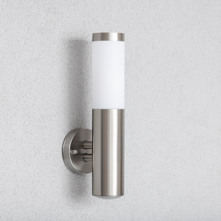 BRILAGI - Lampada da parete LED per esterni ELIA 1xE27/7W/230V 4000K IP44 cromo opaco