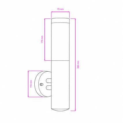 BRILAGI - Lampada da parete LED per esterni ELIA 1xE27/7W/230V 4000K IP44 cromo opaco
