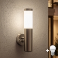 BRILAGI - Lampada da parete LED per esterni ELIA 1xE27/7W/230V 4000K IP44 cromo opaco
