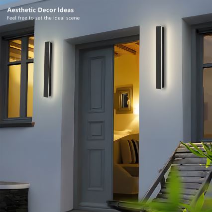 Brilagi - Applique da esterno LINEAR LED/12W/230V 3000K IP65 50 cm nero CRI 90