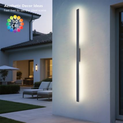 Brilagi - Applique da esterno LUNA LED/30W/230V 3000K IP65 150 cm antracite CRI 90