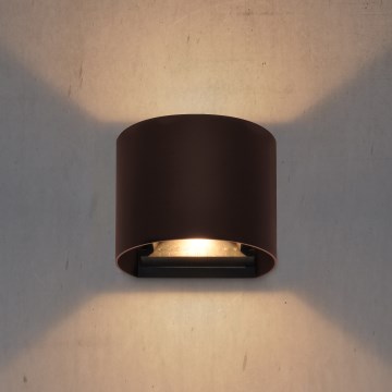 Brilagi - Lampada da parete LED per esterni RONDO LED/6W/230V marrone IP54