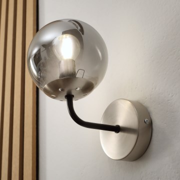 Brilagi - Lampada da parete MALIVA 1xE14/15W/230V cromo opaco/fumé